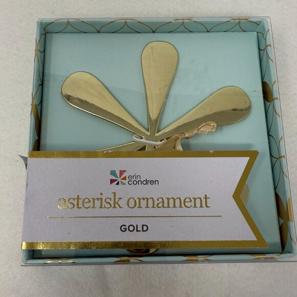 Erin Condren Gold Metal Asterisk Ornament Christmas Snowflake Bookmark - Picture 1 of 3